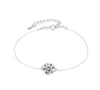 Belons Pulsera de plata de ley 925 con circonita cúbica para mujer, pulsera invisible, cadena ajustable, regalo para niñas y mujeres