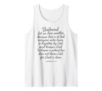 Beloved Let Us Love One Another 1 Juan 4 7 8 Versículo de la Biblia Camiseta sin Mangas