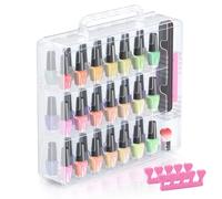 Beloving Organizador de Esmalte de uñas, 48 Botellas, Soporte Transparente para Esmalte de uñas con Divisor Ajustable, Almacenamiento de Esmalte de uñas de Gel de Doble Cara para exhibición de