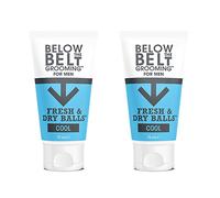 Below The Belt Fresh & Dry Balls Anti Chafe Deodorant Gel Cool 2 x 75ml | Men’s anti chafing gel, long lasting sweat and odour protection, quick dry deodorant formula. Cool scent for freshness.