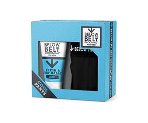 Below The Belt Grooming Cool Pants Gift Set - includes Fresh & Dry Balls Cool and Below the Belt Cotton Boxer Shorts - Protects against Sweat, Odour and Chafing