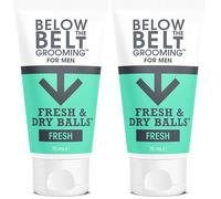 Below The Belt Grooming Fresh & Dry Ball, Desodorante Íntimo y Crema Anti-Rozaduras para Hombres, Protege contra el Sudor, el Olor y la Rozadura, Fragancia Fresca, 75 ml. (Paquete de 2)