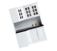 BELOWSYALER 1/12 - Mueble de cocina en miniatura, mueble moderno de restaurante, esquina de madera, accesorios de escena