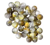 BELOWSYALER 100 cuentas de vidrio de alta calidad chapadas en oro de 6 mm, cuentas sueltas redondas ideales para adornos y decoración, fabricación de joyas