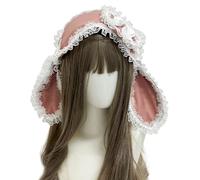 BELOWSYALER Adorkable - Diadema de encaje de conejos para bailes, cumpleaños, diademas divertidas para el pelo de Pascua para niños