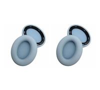 BELOWSYALER Almohadillas de repuesto de piel de proteína, almohadillas para orejas para reducción de ruido cámbrico, color negro, azul y gris, cómodas almohadillas para orejas