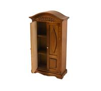 BELOWSYALER Armario de madera en miniatura vintage de casas de muñecas con doble puerta, figura modelo para decoración de escena de proyecto de modelo 1/12