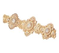 BELOWSYALER Blingbling - Cinturón de cintura con diseño floral tallado, cadena elaborada para el vientre para boda