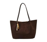 BELOWSYALER Bolsa de hombro aterciopelada para profesionales, trabajo espacioso con bolso desmontable para las axilas, organizador para todos los días, ideal para viajeros, grande, café, One Size