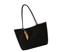 BELOWSYALER Bolsa de hombro aterciopelada para profesionales, trabajo espacioso con bolso desmontable para las axilas, organizador para todos los días, ideal para viajeros, grande, Black, One Size