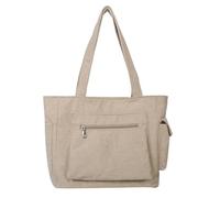 BELOWSYALER Bolsa de hombro de pana de gran capacidad para mujer, uso diario casual, para niñas, estudiantes, con cremallera, pana, Khaki, One Size