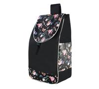 BELOWSYALER Bolsa de repuesto impermeable para carrito de la compra, de tela Oxford, accesorios con bolsillos traseros, bolsas de la compra, Flor negra de lujo, One Size