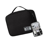 BELOWSYALER Bolsa organizadora de cables impermeable con múltiples compartimentos, contenedor de almacenamiento para artículos de maquillaje, estuche multiusos para accesorios cosméticos