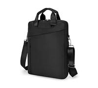 BELOWSYALER Bolsas de negocios para laptop de 15.6 pulgadas, a prueba de salpicaduras, portátil, bandolera, bolsa de hombro para laptop, negro/azul/gris claro/gris oscuro, Black, One Size