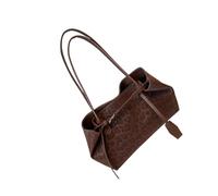 BELOWSYALER Bolso de hombro de piel sintética para mujer, a la moda, holgado, con asa superior, bolso de mano de piel, café, One Size