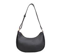 BELOWSYALER Bolso de mano de piel sintética para ocio, casual, gran capacidad, para niñas y mujeres, color sólido, bolso de mano elegante, Black, One Size