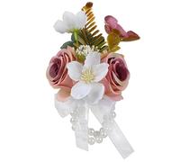 BELOWSYALER Bonita pulsera de flores artificiales, ideal para bodas, bailes de graduación y otras reuniones, flores de seda, accesorio de boda