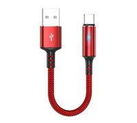 BELOWSYALER Cable de carga y datos USB C a USB A compacto de 2,4 A, cable de carga de 25 cm, cable corto de nailon y aleación de aluminio, cable tipo C para accesorios digitales