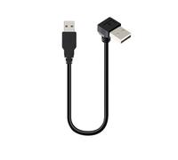 BELOWSYALER Cable de transferencia de datos compacto USB macho a macho de 90 grados, extensión de 25 cm para conexión eficiente de dispositivos y corto