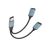 BELOWSYALER Cable divisor USB 2.0 con transferencia de datos de 480 Mbps y puertos de carga de 1,5 A para PC, portátil, impresora, accesorios, adaptador USB A hembra a macho