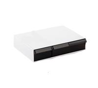 BELOWSYALER Caja de almacenamiento transparente portátil para escritorio, caja de archivos, dormitorio, estudio, apilado, gabinete combinado, estante ajustable