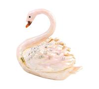 BELOWSYALER Caja decorativa para anillos con diseño artístico de pájaros, organizadores de joyas para parejas con revestimiento suave al tacto y espaciosa caja de regalo para el día del amante