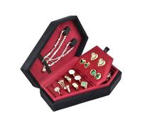 BELOWSYALER Cajas de Almacenamiento,joyero gótico en Forma de ataúd,Elegantes Anillos de Terciopelo,Caja de Gargantilla,Organizador de Joyas de Halloween,Decoraciones para niñas