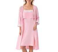 BELOWSYALER Camisón de lactancia cómodo con aberturas laterales, tela suave para embarazo y posparto, cómodo vestido de hogar de enfermería, a, XL