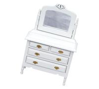 BELOWSYALER Casas de muñecas de madera a escala 1/12, tocador, mueble de muñeca en miniatura para accesorios de baño y juegos de rol