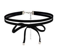 BELOWSYALER Collar 2023 con lazo y cadena de clavícula, elegantes collares cortos para mujer, joyería de temperamento, accesorio de cadena de cuello con lazo, talla única, como se describe, como se