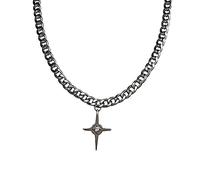 BELOWSYALER Collar para mujer, joyería para el cuello, cadena de lujo, cadena de acero para parejas, cadena con colgante de luz de estrellas