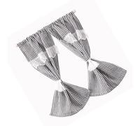 BELOWSYALER Cortina de tela en miniatura para ventana de casas de muñecas con patrón de rayas para modelo 1/12, accesorio de decoración de escenas de casas de muñecas