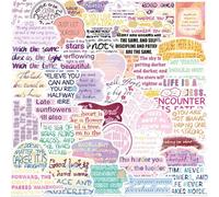 BELOWSYALER Creative Fantasy - Paquete de 50 etiquetas de PVC inspiradoras para botellas de agua, diarios, electrónica y uso diario, calcomanías impermeables de PVC