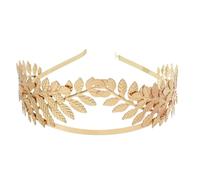 BELOWSYALER Diadema de bruja griega con hojas doradas, diadema para novia, animación griega, para espectáculos en vivo, juego de rol