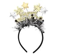 BELOWSYALER Diadema de oropel de Año Nuevo, diseño de estrella brillante, accesorios de fiesta de Navidad, accesorios para el cabello para mujeres y niñas