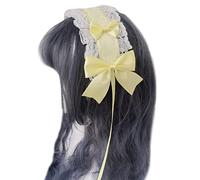 BELOWSYALER Diadema de sirvienta de anime, diadema de fiesta de cosplay, diadema de encaje con volantes para niñas, disfraz de bolas, diadema para mujer, dulce tocado, disfraces de cosplay para