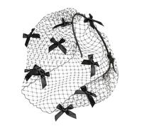 BELOWSYALER Diademas de velo de malla negra vintage de encaje para mujer, accesorio para el cabello de boda, Halloween, fiesta de los años 20