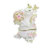 BELOWSYALER Elegante caja de almacenamiento ornamental de dragón floral esmaltado de aleación para joyas pequeñas, elegante caja de regalo de joyería