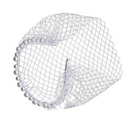 BELOWSYALER Elegante diadema de perlas con velo facial, tocado de despedida de soltera, ceremonia de boda y reunión de eventos especiales