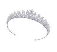 BELOWSYALER Elegante diadema de tiaras de princesa, elegante corona de novia, accesorio para bodas y cumpleaños, fiestas, suministros de diamantes de imitación