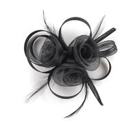 BELOWSYALER Elegante pinza de pelo de malla con plumas para bodas, fiestas, accesorio de novia vintage, varios colores a elegir