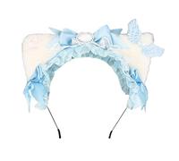 BELOWSYALER Elegante tocado de gatito para bailes de graduación, cumpleaños, tocados oscuros, lazos de Halloween, accesorio para el pelo de felpa