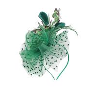 BELOWSYALER Elegante tocado de novia con plumas y mariposa con diseño de tul para bodas, cócteles, fiestas y ocasiones formales