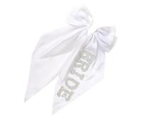 BELOWSYALER Elegantes lazos blancos para el pelo con diamantes de imitación brillantes para bodas, fiestas y eventos formales