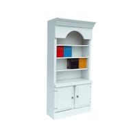 BELOWSYALER Estantería de madera en miniatura para casa de muñecas con libros pequeños para sala de estudio, escenario, accesorios de paisaje