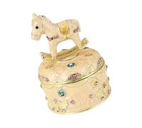 BELOWSYALER Exquisito joyero esmaltado en miniatura con diamantes de imitación brillantes, recipiente de accesorios para anillos, collares, decoración del hogar, decoración artística del hogar