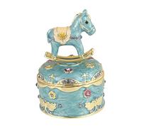 BELOWSYALER Exquisito joyero esmaltado en miniatura con diamantes de imitación brillantes, recipiente de accesorios para anillos, collares, decoración del hogar, decoración artística del hogar