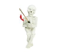 BELOWSYALER Figura de esqueleto de pesca, decoración de pecera, hecha a mano, para jardín, escultura artística de resina para acuario al aire libre