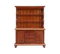 BELOWSYALER Gabinete en miniatura de madera a escala 1/12 para casas de muñecas con cajones y puertas de apertura para proyectos de manualidades, exhibición de escenas