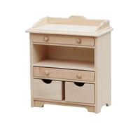 BELOWSYALER Gabinete europeo de casas de muñecas en miniatura de madera sin pintar a escala 1:12 para manualidades y exhibición de modelos